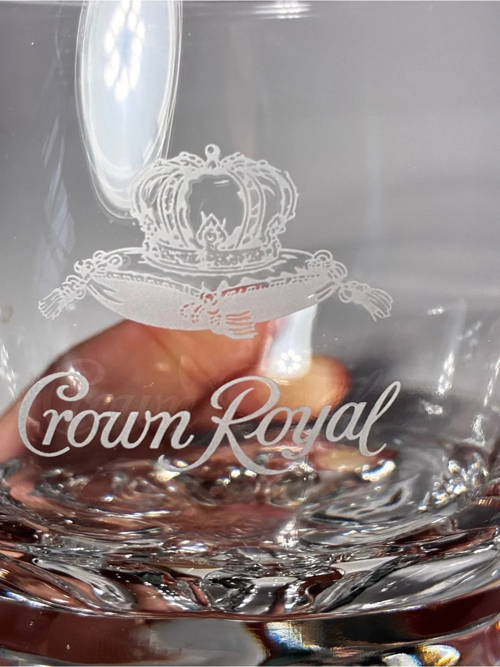 Vintage Crown Royal Whiskey Glasses Set of 4 Made in Italy Heavy Bottom Rocks Tu
